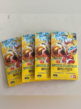 One Piece Adventure on Kami's Island Card Game Booster Packs Set of 4